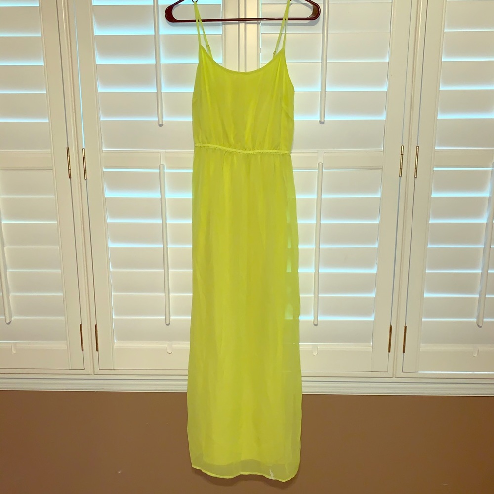 Small neon yellow old navy maxi dress